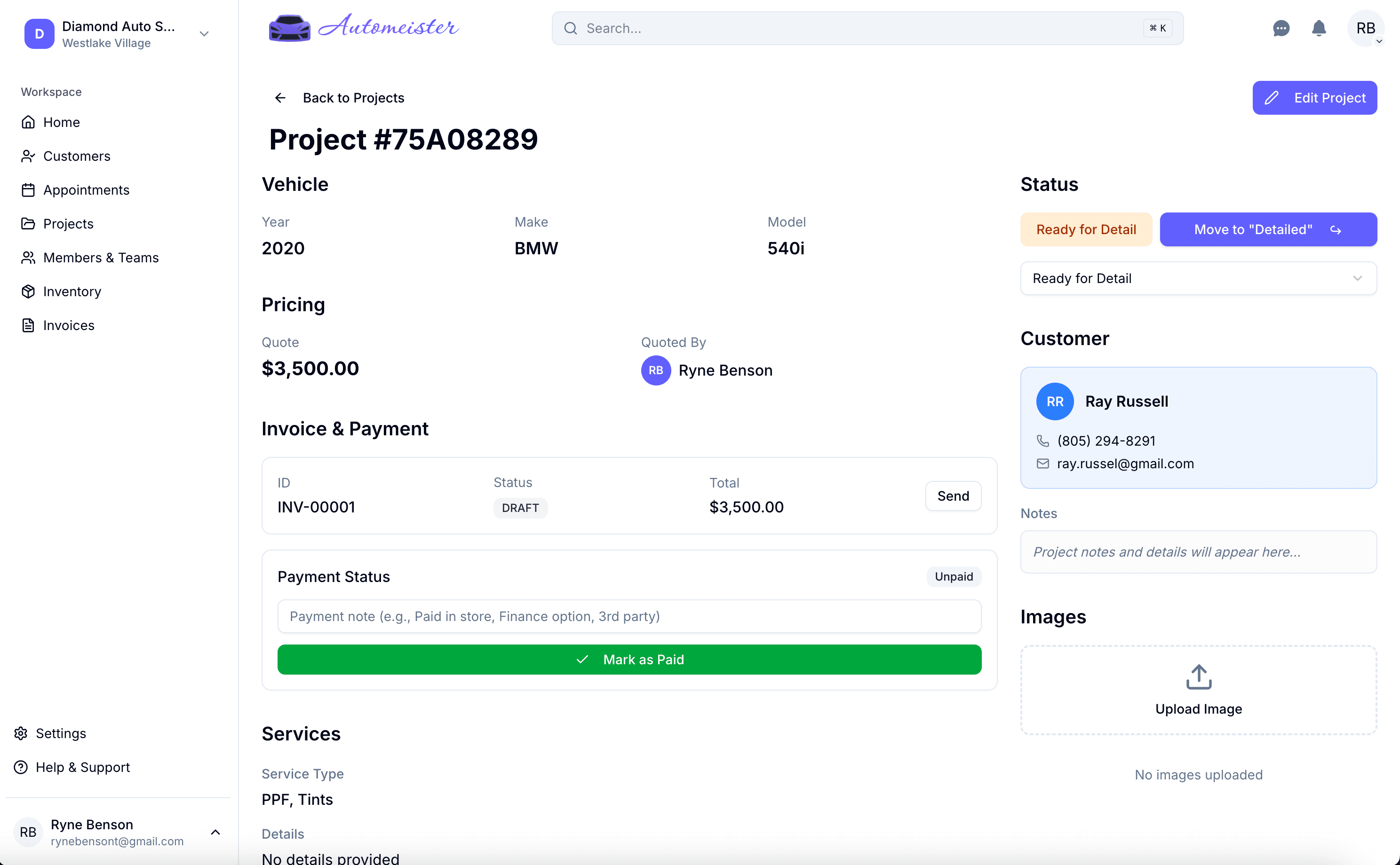 Automeister Dashboard